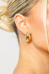 Gold Chunky Teardrop Earrings TEST 14