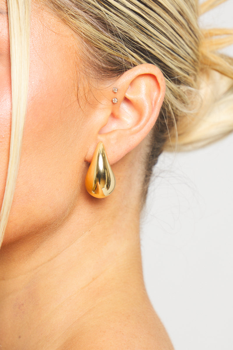 Silver Chunky Teardrop Earrings TEST 22